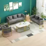 طاولة قهوة تصميم حديث من الاستيل والرخام