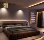 سرير منخفض الارتفاع – تصميم عملي مع كومدينة جانبية – هيكل خشبي أنيق – مثالي للغرف الصغيرة