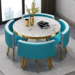 طقم طاولة طعام دائرية مع اربع كراسي