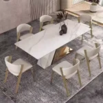 كرسي طاولة طعام بمسند مريح بتصميم فخم