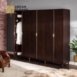 خزانة ملابس ستة أبواب بتصميم كلاسيكي